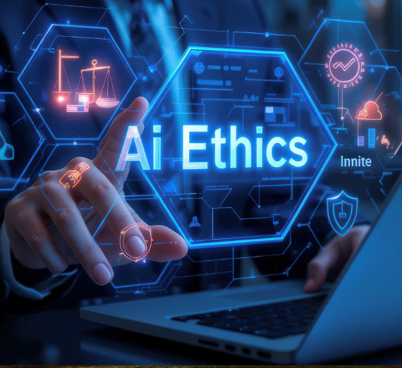 학생이 글을 쓰는 모습과 그 옆에는 뇌가 드러난 AI 로봇이 앉아 있는 일러스트